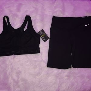 Biker shorts and sporta bra set